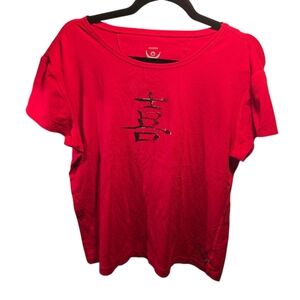 Chico's Zynergy Sz. Xlarge Red  Theme Tshirt